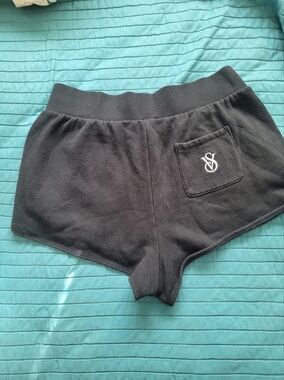 Victoria's Secret Black Cozy On Point Label Shorts